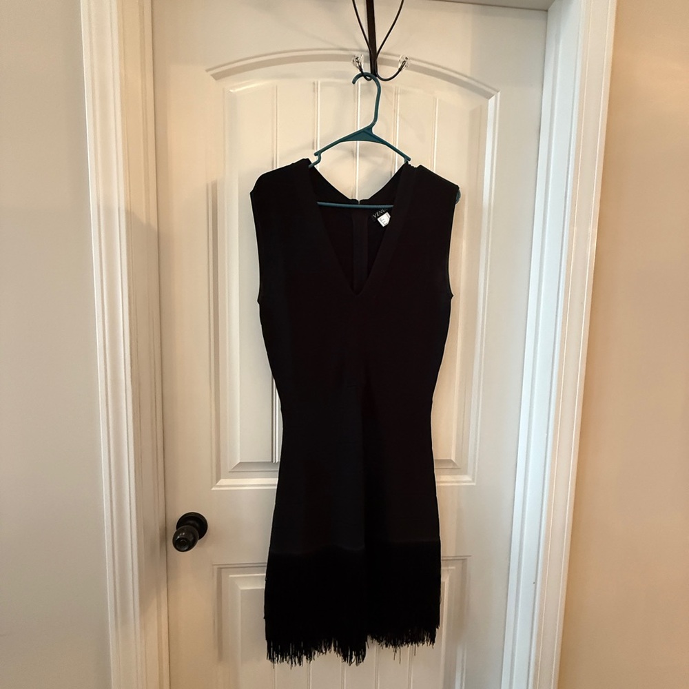 Venus Bandage Black Fringe Cocktail Dress - Sz 8 / EUR 40 - Picture 10 of 12